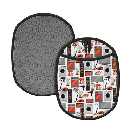 

Tebeau Modern Life Print Silicone Pot Holders Multi-Purpose Hot Pads for Kitchen Trivets Potholders Oven Mitts for Baking Cooking Hot Dishes Pans Heat Resistant