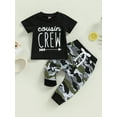 thumbnail image 2 of Arvbitana 0-3 Years Baby Boy Cow Print Short Sleeve T-Shirt Top Solid Jogger Pants Toddler 2Pcs Summer Clothes Set Black Camouflage, 2 of 8