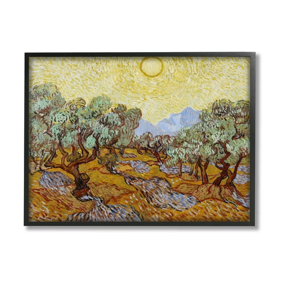 Olive Trees Van Gogh Landscape Landscape Painting Black Framed Art Print Wall Art