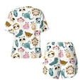 thumbnail image 5 of Qekee Cartoon Animals Women's Pajama Set Short Sleeve Sleepwear Summer Home Wear with Pockets Soft Short Sleeve Shirt - Cartoon Animals, 5 of 9