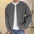thumbnail image 4 of Dagegui Mens Full Zip Up Cardigan Sweater Long Sleeve Ribbed Knit Jacket Trendy Loose Sweaters with Pocket Soft Comfy Fall Casual Outwear Today Sales Gray 2XL, 4 of 8