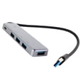 thumbnail image 4 of Concentrador USB 5 en 1, 4 puertos USB 3.0 y 1 puerto USB C, transmisión rápida de datos, estación de acoplamiento USB portátil, 4 of 14