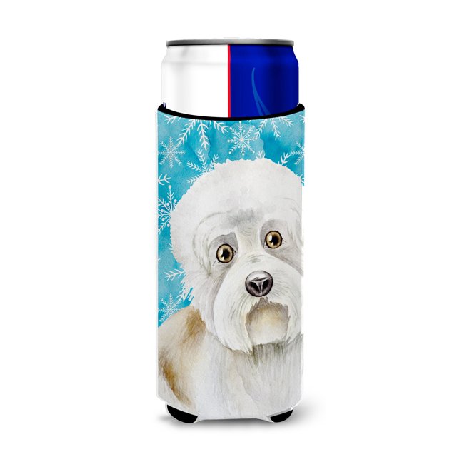 ""Caroline'S Treasures Dandie Dinmont Winter - Abrazadera Decorativa Para Latas, Delgada, Multicolor""