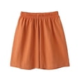 thumbnail image 5 of Girls Cotton Shorts 3-Pack Elastic Waist Pull On Kids Casual Shorts Orange,Size 10 T, 5 of 9