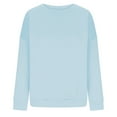 thumbnail image 3 of Hvot&aat Women's Crewneck Sweatshirts Long Sleeve Casual Loose Fit Pullover Solid Color Tshirt Tops 2025 Fall Trendy Clothes, 3 of 4