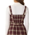 thumbnail image 3 of Vestido Vintage a Cuadros INSPIRE CHIC para Mujeres con Volantes, Sin Mangas, Cintura Ajustable, Vestido Tipo Pinafore A-Line en Rojo y Negro, 3 of 6