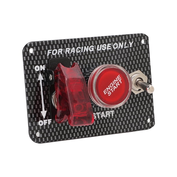 Paneles de control de encendido, Estilo de fibra de carbono de aluminio estilo de instalácico interruptor simple de encendido alta sensibilidad universal para automóvil