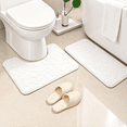 thumbnail image 3 of Bathroom Rugs Sets 2 Piece , Minimalist, Non Slip Washable Bath Mat and U-Shaped Toilet Rug (White), 3 of 7