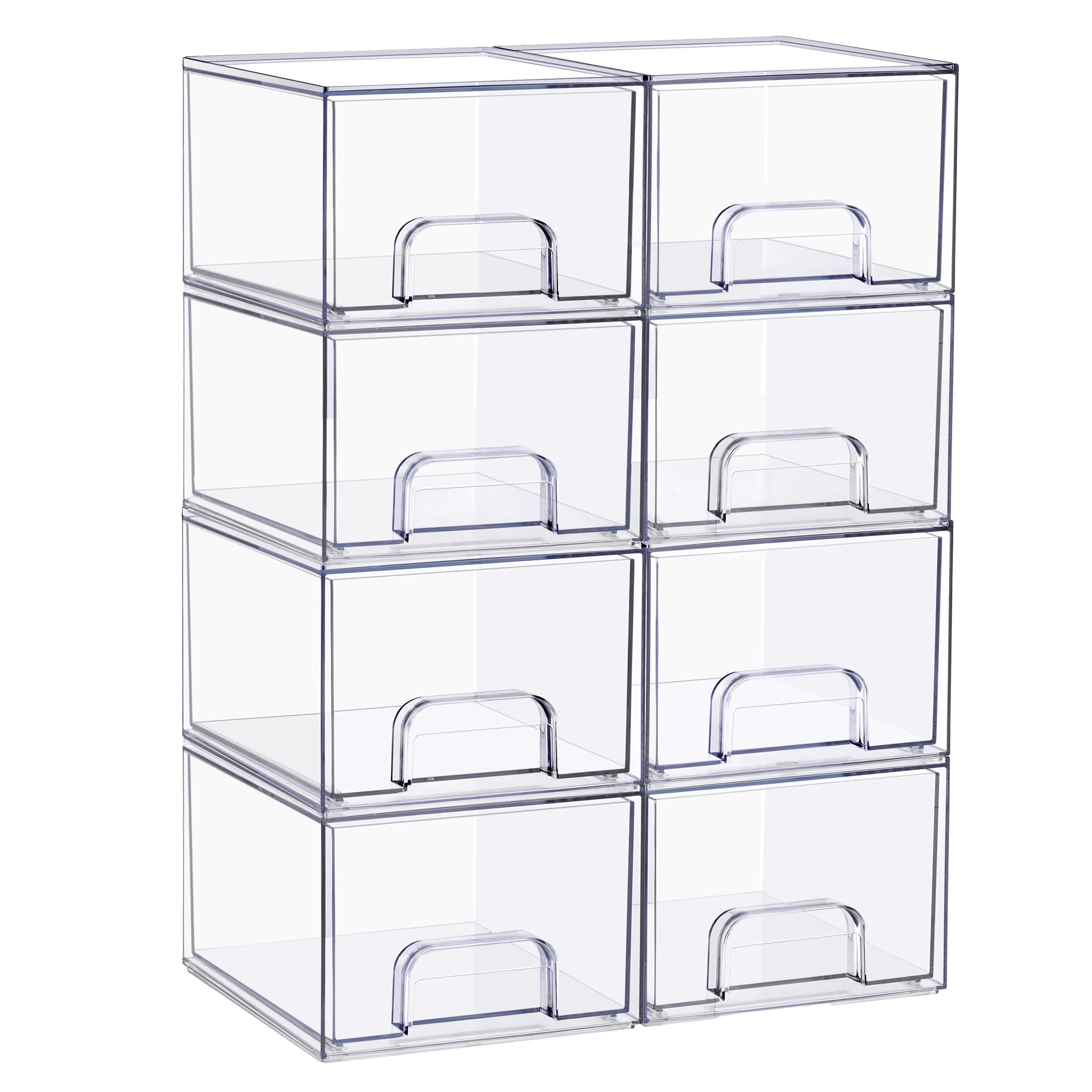 Sorbus Small Acrylic Storage Drawers, Clear Baby Organizer Bins, 8-Pack