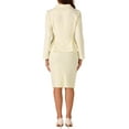 thumbnail image 3 of Conjunto de falda de 2 piezas para mujer INSPIRE CHIC, blazer peplum, falda lápiz de cintura alta, atuendo de trabajo en color beige, 3 of 6
