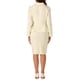 thumbnail image 3 of Conjunto de falda de 2 piezas para mujer INSPIRE CHIC, blazer peplum, falda lápiz de cintura alta, atuendo de trabajo en color beige, 3 of 6