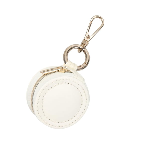 Miniature Travel Jewelry Case For Rings Earrings Necklaces Featuring Detachable Keychain Zippers Gym Essential White