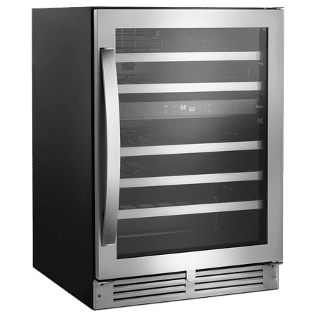 Whirlpool - 46-Bottle Wine Cooler - Stainless Steel