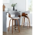 thumbnail image 3 of LumiSource Grey Vintage Mod 26" Fixed-Height Counter Stool - Set of 2, 3 of 4