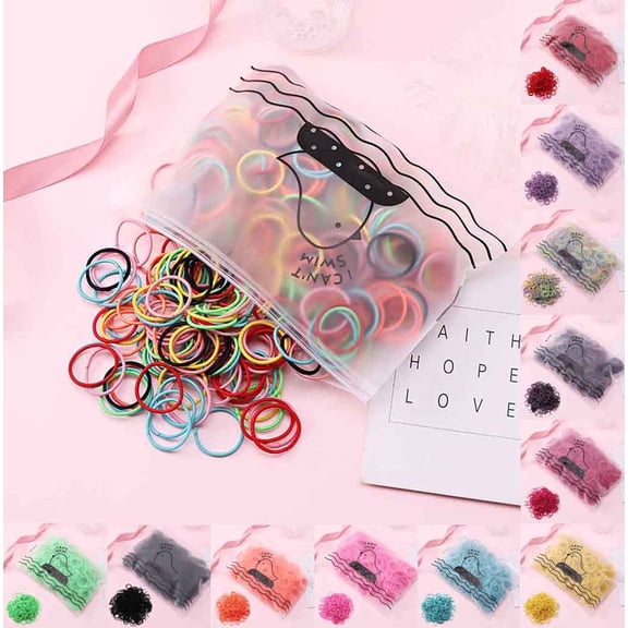 100 Pieces Elastic Hair Scrunchies for Women BWASD 3 Cm Rubber Band Hair Ties No Damage Colorful Ponytail Holder Suitable Multicolor