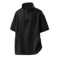 thumbnail image 5 of Avirosel Men's Casual Color Block Short Sleeve Cage Jacket Half Zip Breathable Athletic Training Apparel for Outdoor Activities Black, 5 of 7