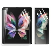 [2 Sets] Dteck Galaxy Z Fold3 5G Screen Protector,Front/Back Flexible Film Transparent Soft Hydrogel Screen Protector (Not Glass) Full Coverage Anti-Scratch for Samsung Galaxy Z Fold3