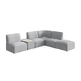 thumbnail image 1 of Assemble Modular 5 Seat L Shaped Sectional with Charging Station in Fog Fabric, 1 of 8