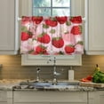 thumbnail image 5 of Cartoon Strawberry Fruit Red Kitchen Curtains 36 Inch Length Short Tier Curtains for Small Windows Half Window Treatments for Living Room Kitchen Bedroom 2 Panels, 5 of 6