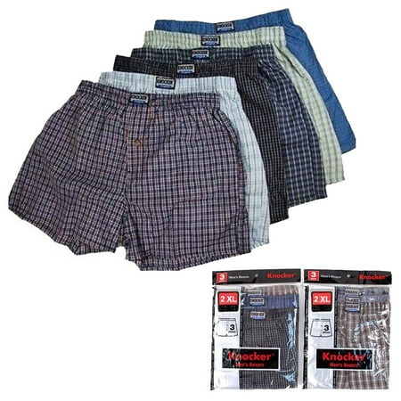 6 Men Knocker Boxer Brief Underwear Male Elastic Waistband Brief Shorts Size