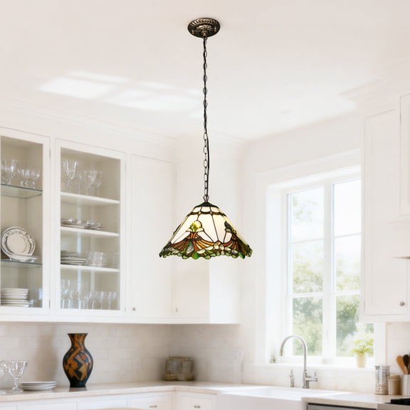 LUOLAX 13-inch European-style white phoenix tail chandelier, creative art lighting fixture, decorative light for dining room, bedroom, and balcony.