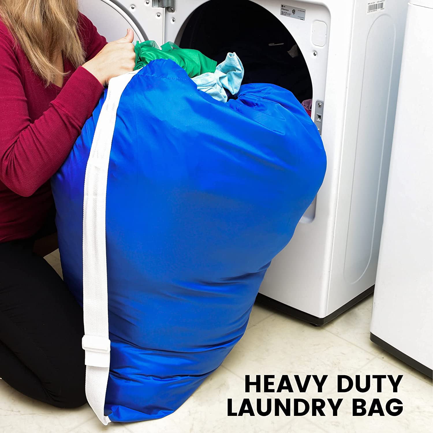 Heavy Duty 420 Denier Royal Blue Polyester Laundry Bag 30x40