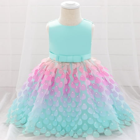 

XMMSWDLA Toddler Girl Clothes Girls Temperament Bowknot Cute Mermaid Beading Birthday Party Gown Dresses Discount Clearance