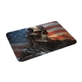 thumbnail image 2 of Fotbe Extra Durable Door Mat - Dirt Trapping Outdoor Welcome Mats - Non-Slip Outdoor Door Mats - Low Profile Front Door Mat - Indoor (16" x 24", Cyberpunk Skull American Flag ), 2 of 8