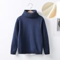 thumbnail image 2 of Ashirexll Boys and Girls High Neck Knit Sweaters Thickened Fleece Lined Pullover for Fall Winter Kids Warm Base Shirts, 2 of 3