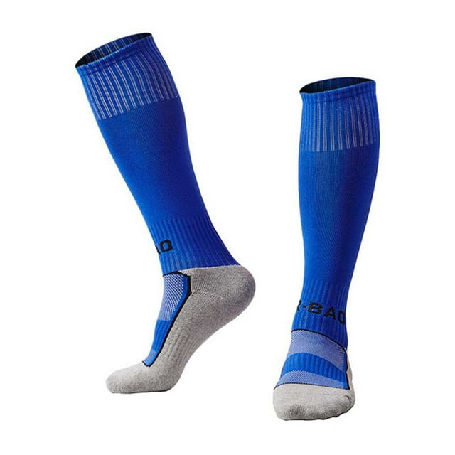 Youkk R-BAO Children Boys Kids Football Cotton High Long Socks Bottom Sports SOCCER blue