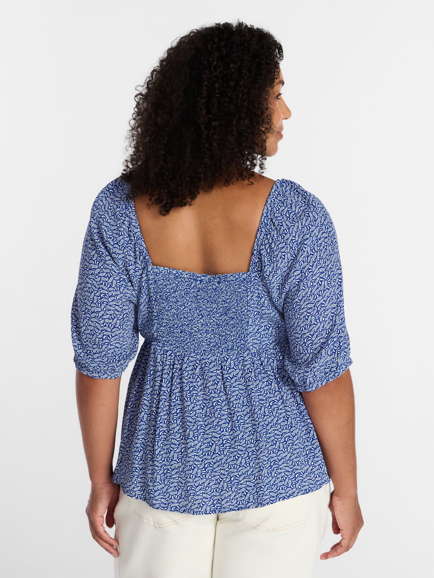 Terra & Sky Women's Plus Peplum Sweetheart Top, Sizes 0X-5X