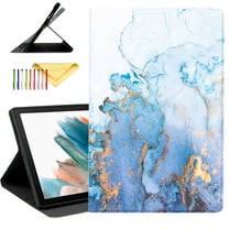 SaniMore Case For Samsung Galaxy Tab A8 10.5" 2022 [SM-X200/X205/X207], Marble Map Series PU Leather Shockproof Multi-Angles Stand Slim Lightweight Smart Cover for Galaxy Tab A8 10.5" 2022, Gold