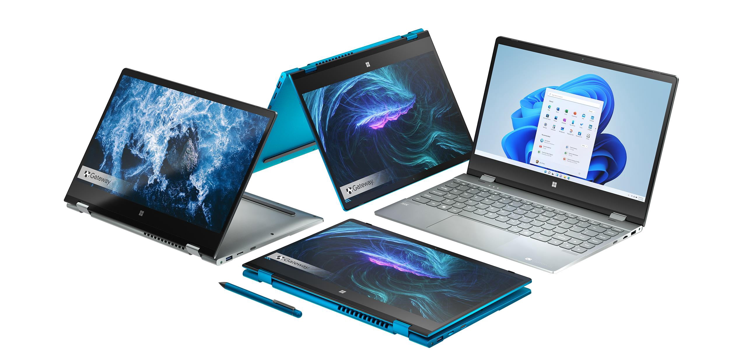 Gateway 14.1" 2-in-1 Elite Notebook, FHD, Intel® Core™ i7-1165G7, Intel® Iris® Xe Graphics, 256GB SSD, 8GB RAM, THX Spatial Audio, 2MP Camera, HDMI, Stylus Included, Windows 11 Home, Blue