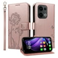 thumbnail image 2 of Flip Phone Case for OPPO Reno 13 5G, Kickstand and 3 Card Slots, Shockproof and Scratch Resistant, Rose Gold, 2 of 15