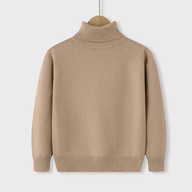 Cowsor Toddler Baby Boys Girls Knit Sweaters Turtleneck High Collar Fall Winter Soft Warm Sweater Pullover Tops