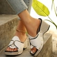 thumbnail image 6 of Women's Wedge Mules Open Toe Zipper Detail Casual Spring Shoes with Studded Accents Chunky Platform Heel Non Slip Comfortable Trendy Sandals for Women Plus Size Available, 6 of 10