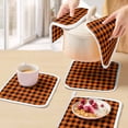 thumbnail image 5 of Farm Buffalo Plaid Pot Holders for Kitchen Heatproof Potholder, 4 Pack Orange Black Checkered Hot Pads Multipurpose Oven Pads Cloth Potholders Trivet for Cooking and Baking, 5 of 8