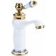 thumbnail image 1 of Grifo de baño de latón y cerámica antiguo, grifo de lavabo de porcelana azul y blanca, grifo de lavabo vintage de cuello largo, grifo mezclador de cocina, grifo de agua fría/caliente (blanco), 1 of 5