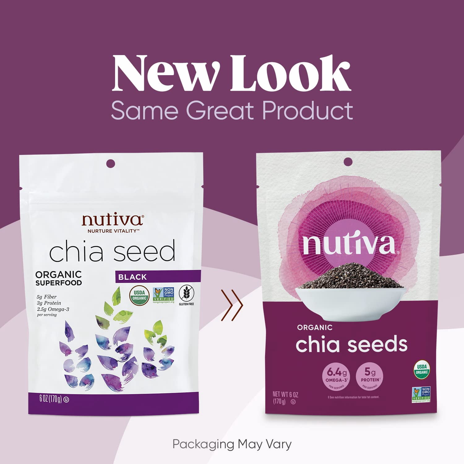 Nutiva, Organic Chia Seed, Black, 6 oz Pack of 2
