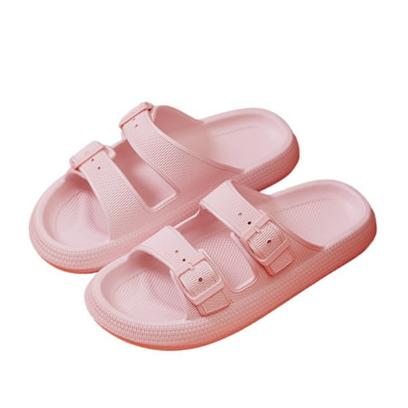 

CherryHome Non-slip Slippers Non-slip Eva Platform Slippers Quick Drying Solid Color Adjustable Buckle Women s Summer Home Bathroom House Slides