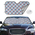 thumbnail image 2 of Haiem Donut with the USA Fag Car Windshield Sun Shade - Blocks UV Rays Sun Visor Protector, Sunshade to Keep Your Vehicle Cool, Universal Fit SUV Van Sedan-Medium, 2 of 7