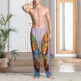 thumbnail image 6 of Lsque Oil Painting Beautiful Butterfly Print Men's Pajama Pants, Lounge Pant - Comfortable Home Wear,Elastic Waistband, Stylish Design-X-Large, 6 of 9