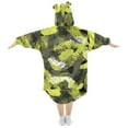 thumbnail image 2 of Dailycode Wearable Blanket Hoodie Oversized Sherpa Flannel Blankets with Pocket for 3-14 Year Old Green Snake_skin, 2 of 7
