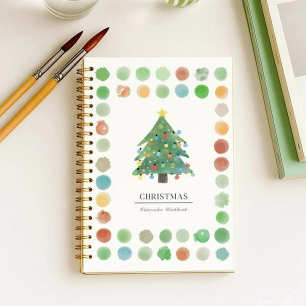 Cuaderno de acuarelas para principiantes | 12 Proyectos Ilustrados Paso a Paso | Encuadernación Lay-Flat | Papel perforado de 120 lb | Arrancar fácilmente | 6,5" x 9" | Regalo de libro de acuarela
