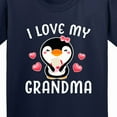 thumbnail image 4 of Inktastic I Love My Grandma with Cute Penguin and Hearts Youth T-Shirt, 4 of 5