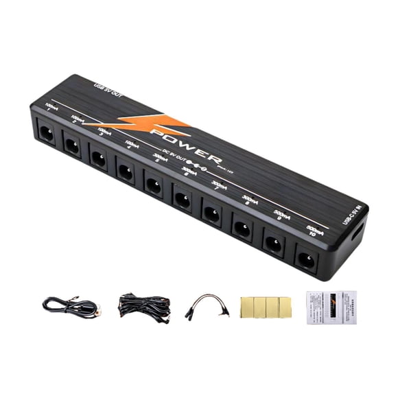 TISHITA Guitar Pedal Power Supply Acoustic Guitars Bands Portable 10 Isolated Output Black