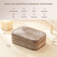 thumbnail image 3 of Casegrace Vintage Style Velvet Jewelry Box With Zipper Lock Elegant Double Layer Storage for Earrings Rings Necklaces Travel Jewellery Gift Case for Women Girls, 3 of 8