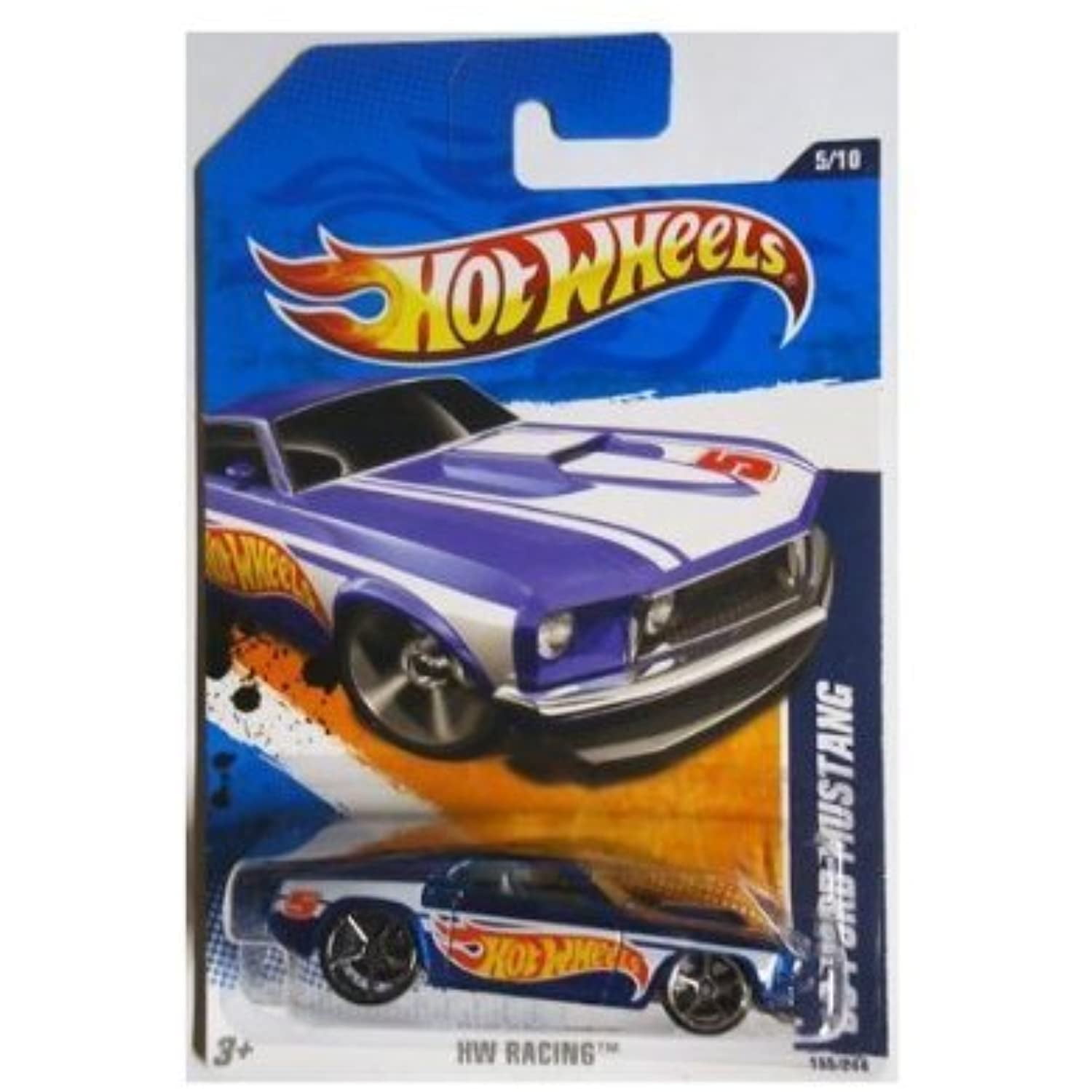 2011 Hot Wheels #155 HW Racing 5/10 ‘69 FORD MUSTANG Blue Variant w/Chrome OH5Sp 