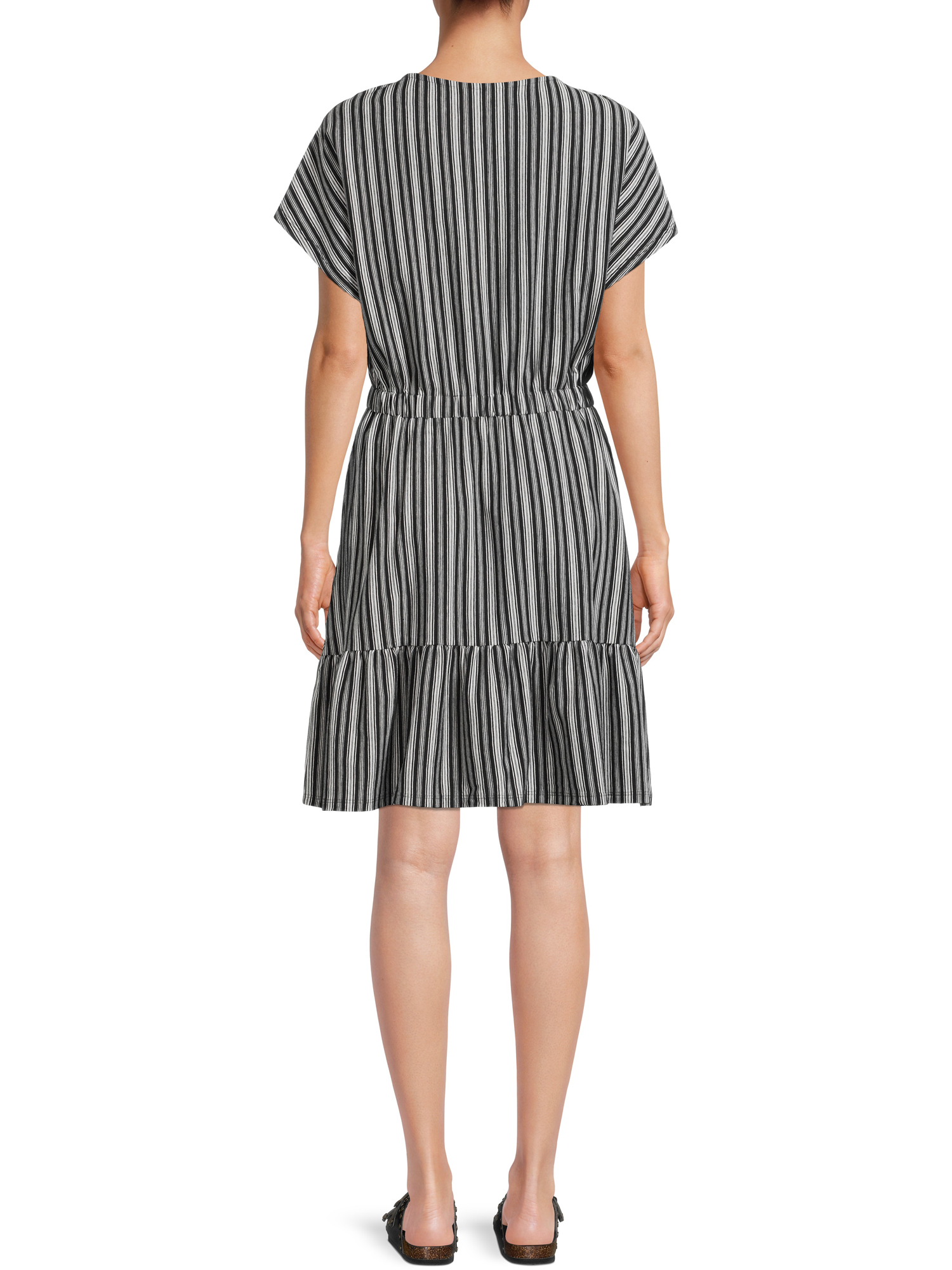 Time and Tru Women's V-Neck Printed Knit Dress - image 3 of 5