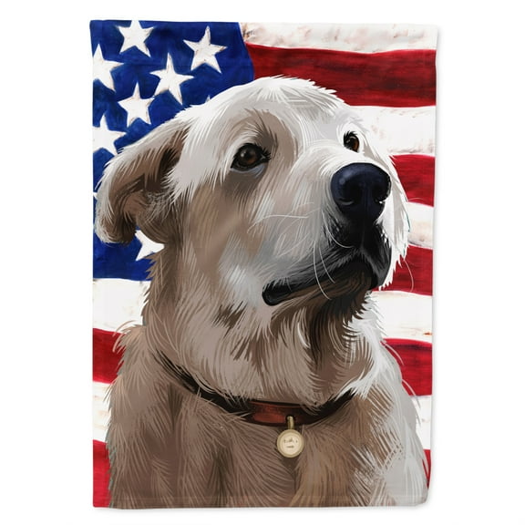 Akbash American Flag Garden Flag